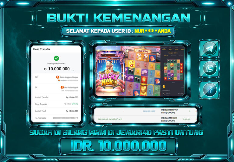 BUKTI KEMENANGAN SLOT JEMARI4D