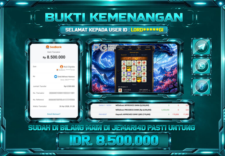 BUKTI KEMENANGAN SLOT JEMARI4D