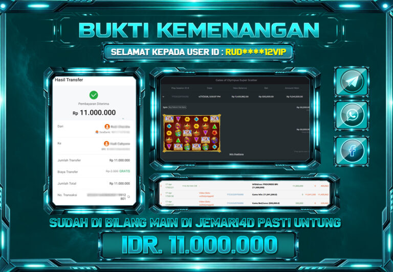 bukti kemenangan slot